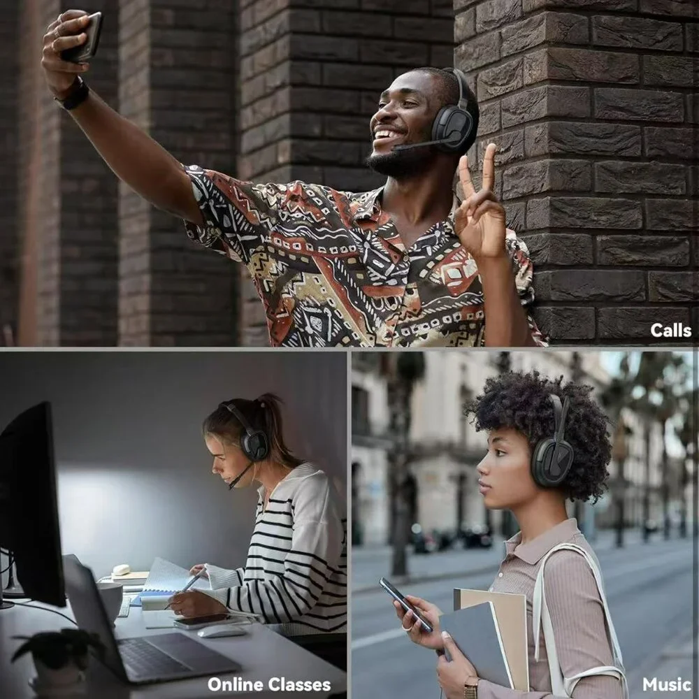 NEW Wireless Bluetooth Headphones with Mic Mute & AI Noise Cancelling, 65Hrs Wor